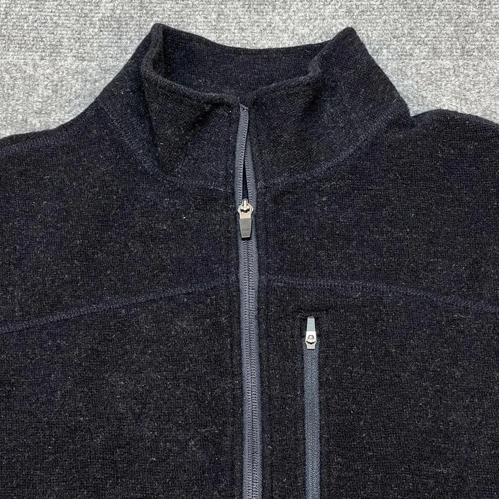 Ibex Vest Mens Large Merino Wool Knit Full Zip Pockets Outdoor Hiking